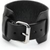 Bracelet cuir Jovivi noir homme femme style menotte-2