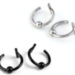 Anneaux piercing Jovivi acier inoxydable 16 g noir argent-0