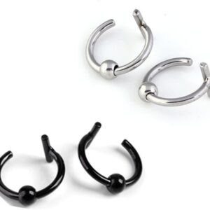 Anneaux piercing Jovivi acier inoxydable 16 g noir argent-0