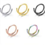 Anneaux de nez Jovivi acier inoxydable double cerceau 6-10mm