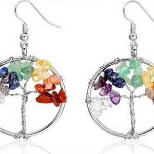 Boucles doreilles Arbre de vie quartz cuivre JOVIVI chakra