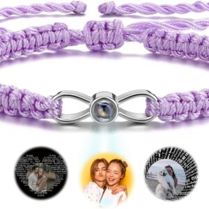 Bracelet photo projection Jovivi corde tressé réglable-0