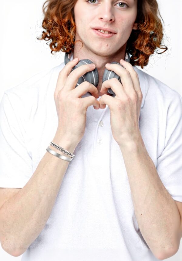 Bracelet argent homme Jovivi acier inoxydable chaîne cubain