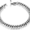 Bracelet argent homme Jovivi acier inoxydable chaîne cubain