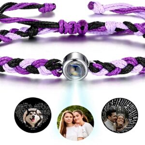 Bracelet photo personnalisé Jovivi tressé réglable pour