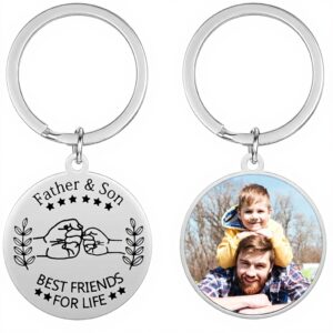 Porte-clé personnalisé photo Jovivi cadeau fête papa acier