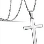 Collier croix argent JOVIVI bijou homme femme acier
