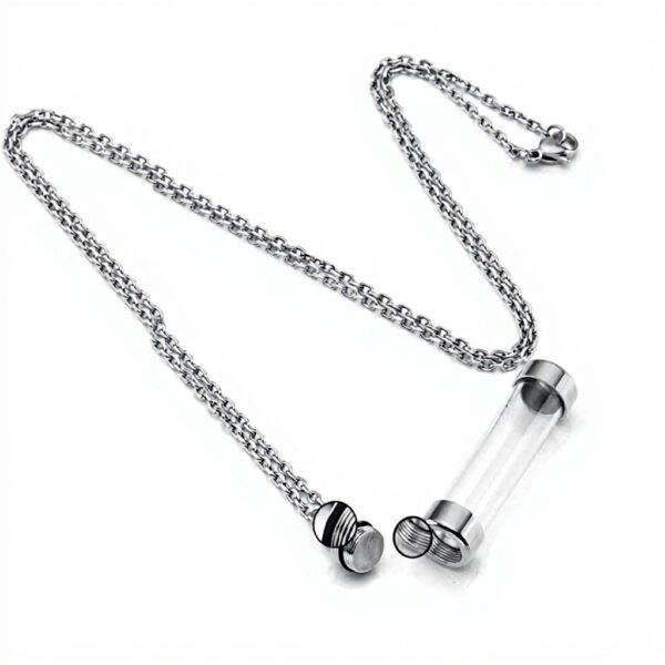 Collier funéraire Jovivi urne acrylique acier inoxydable