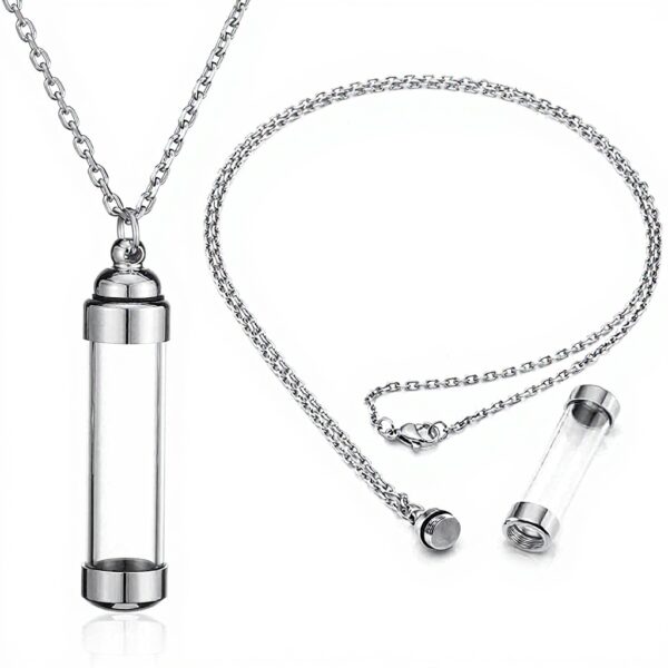 Collier funéraire Jovivi urne acrylique acier inoxydable