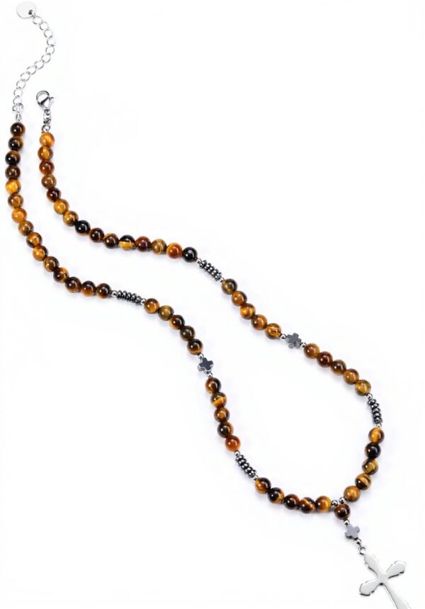 Collier Oeil de Tigre Jovivi Pierre Naturelle Protection