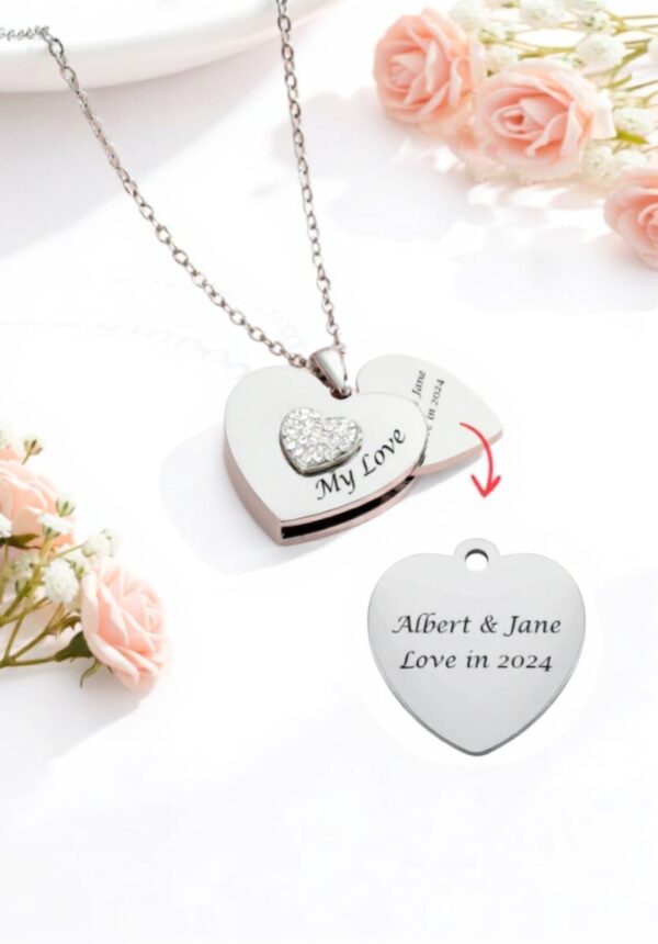 Collier personnalisé Jovivi gravure nom dates naissance