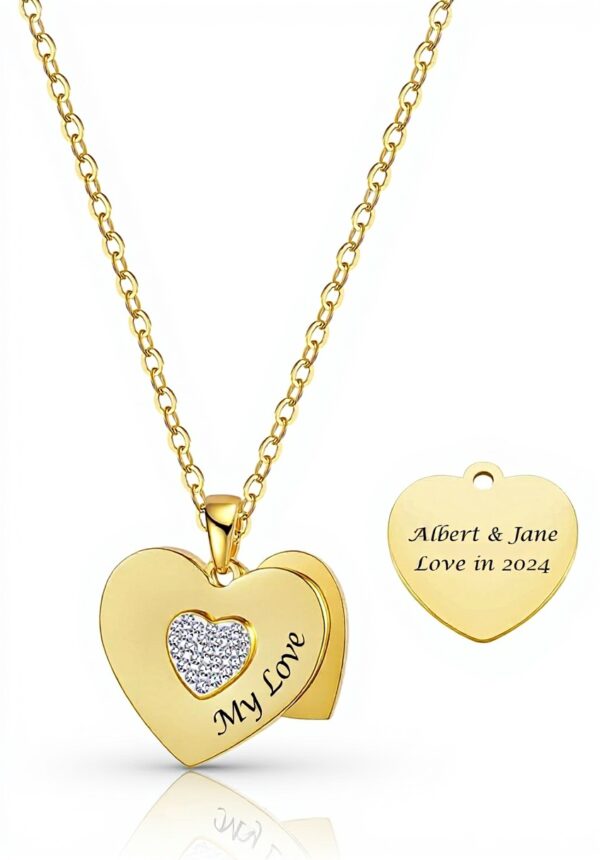 Collier personnalisé Jovivi gravure nom dates naissance