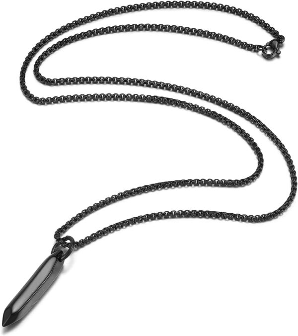 Collier homme Jovivi acier inoxydable pendentif hexagonal-3