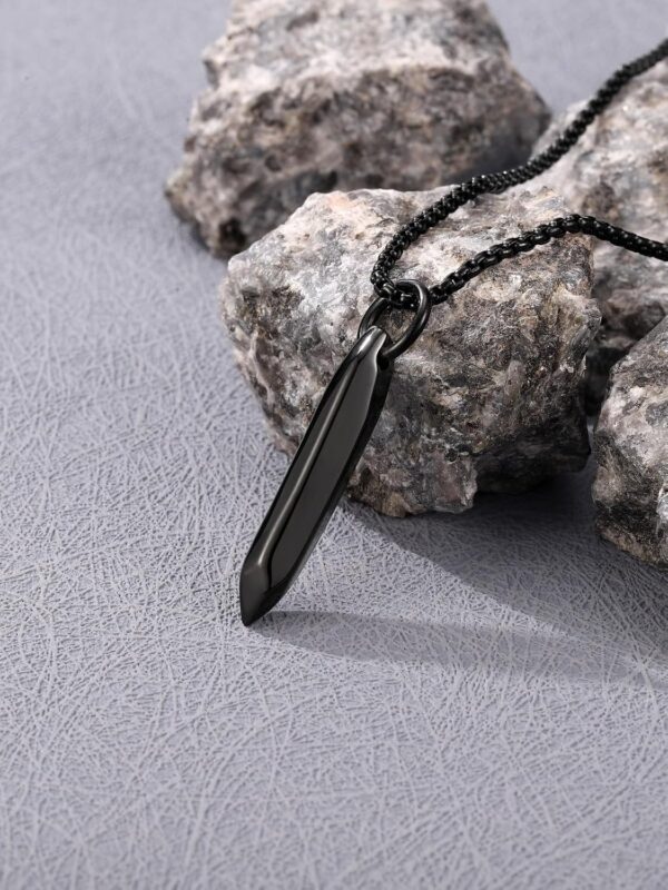 Collier homme Jovivi acier inoxydable pendentif hexagonal-4