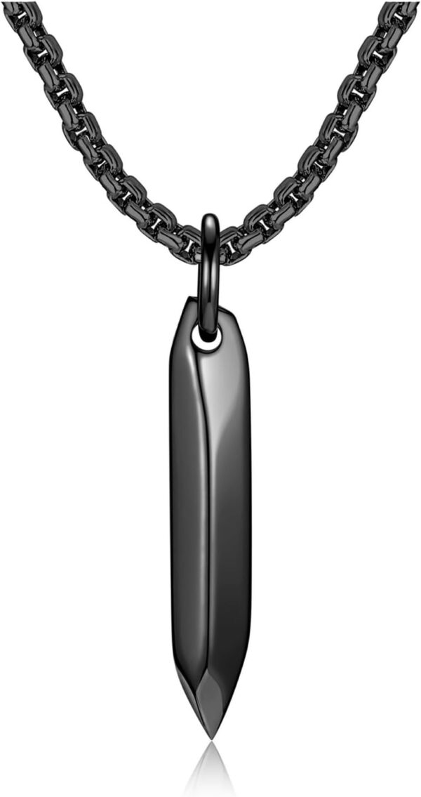 Collier homme Jovivi acier inoxydable pendentif hexagonal-0