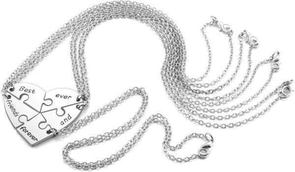 Collier amitié Jovivi puzzle cœur métal cadeau fille femme-4