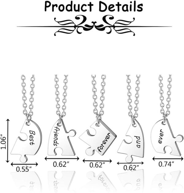 Collier amitié Jovivi puzzle cœur métal cadeau fille femme-3