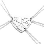 Collier amitié Jovivi puzzle cœur métal cadeau fille femme-0