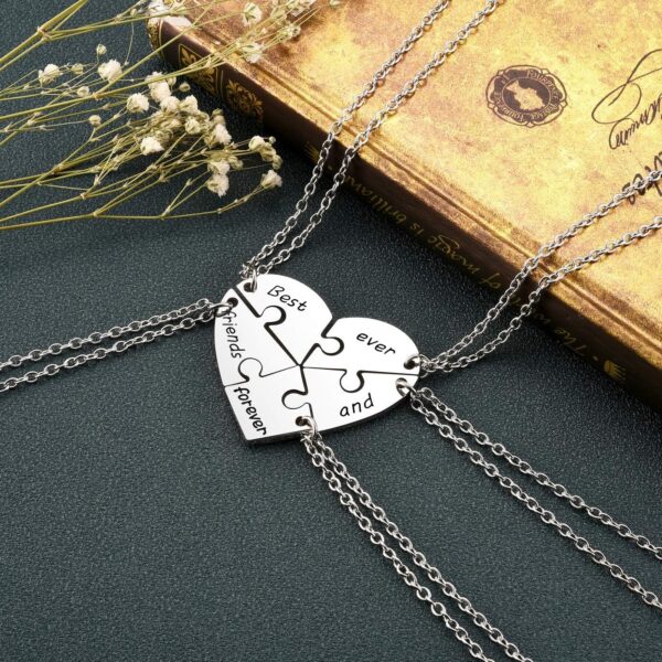 Collier amitié Jovivi puzzle cœur métal cadeau fille femme-1