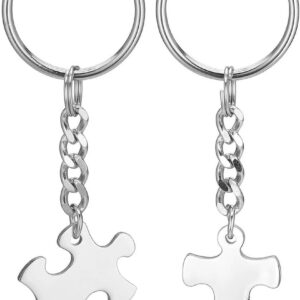 Porte-clés puzzle acier inoxydable Jovivi cadeau-0