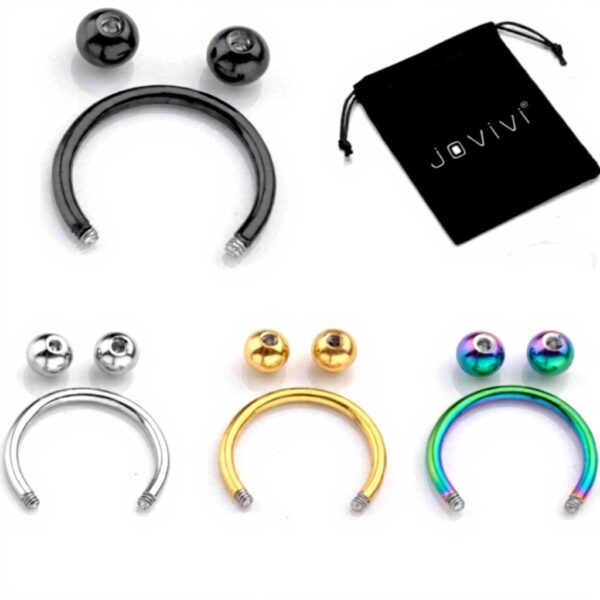 Anneaux de nez Jovivi acier inoxydable 14G 10mm homme femme