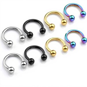 Anneaux de nez Jovivi acier inoxydable 14G 10mm homme femme