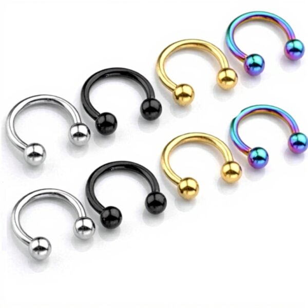 Anneaux de nez Jovivi acier inoxydable 14G 10mm homme femme