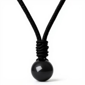 Pendentif obsidienne Jovivi cordon réglable bijou fantaisie