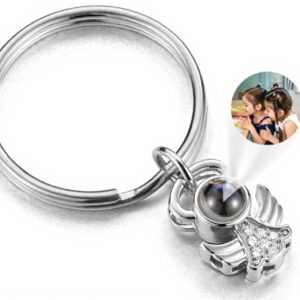 Jovivi Porte Clef Photo Projection Personnalisé Acier