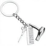 Porte-clés Jovivi 3-en-1 peigne sèche-cheveux ciseaux