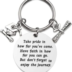 Porte-clés graduation acier inoxydable JOVIVI cadeau diplômé-0