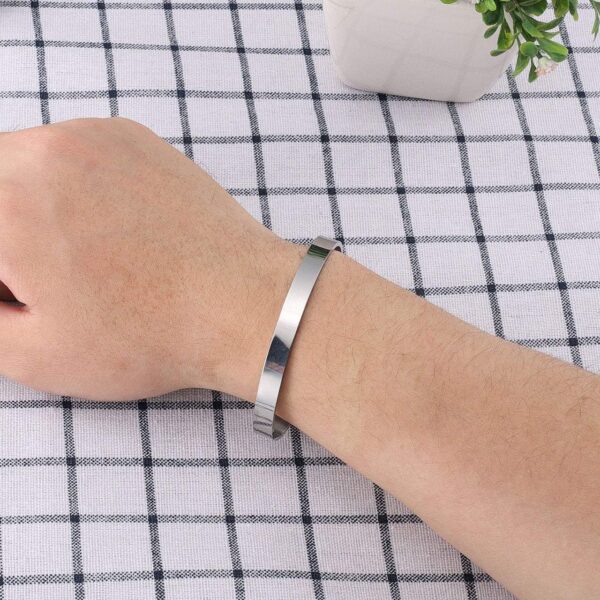 Jovivi Bracelet Jonc Acier Inoxydable Gravure Amitié Femmes-3