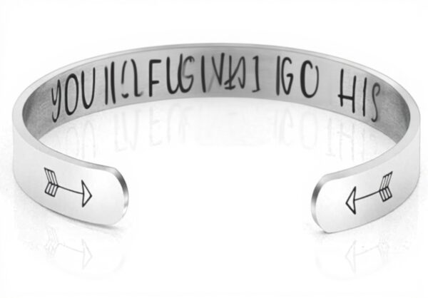 Jovivi Bracelet Jonc Acier Inoxydable Gravure Amitié Femmes