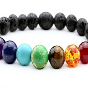 Bracelet pierres de lave JOVIVI chakras yoga reiki guérison