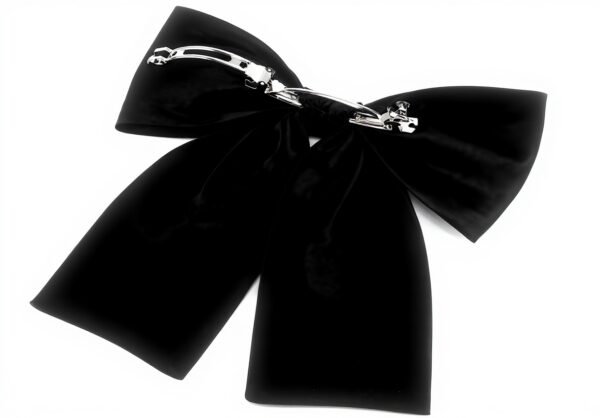 Nœud à cheveux satin femme accessoire mariage cosplay noir