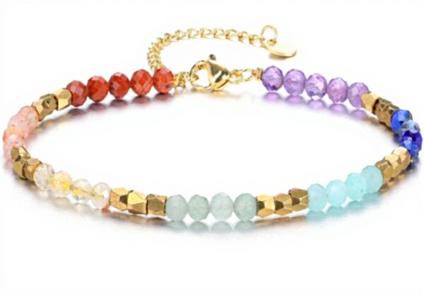 Bracelet chakra Jovivi pierre naturelle perle facette