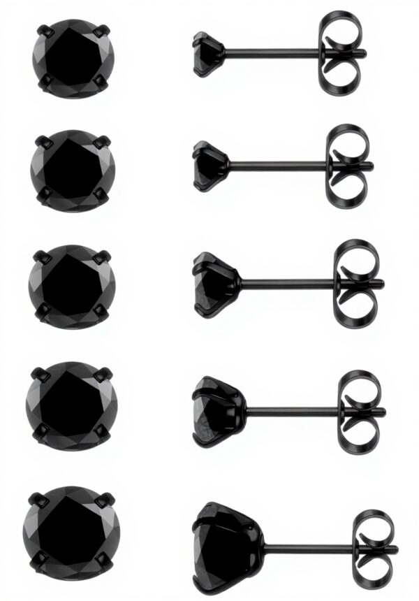 Boucles d'oreilles JOVIVI Noir Acier Inoxydable Femme Homme
