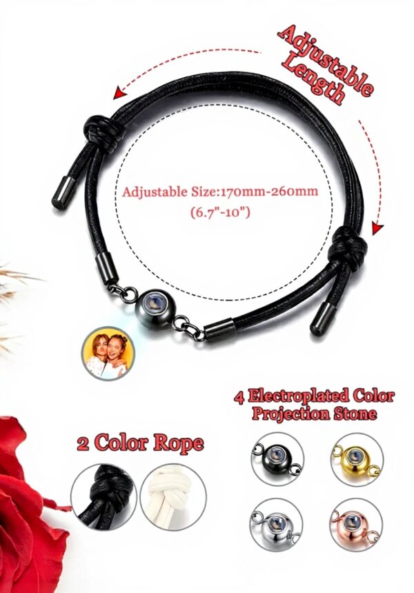 Bracelet photo personnalisé JOVIVI corde tressé réglable