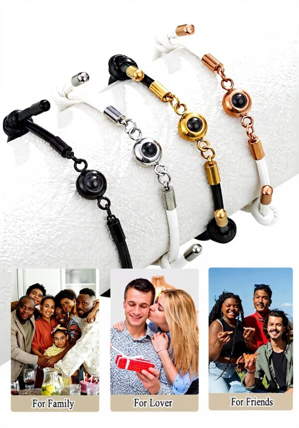 Bracelet photo personnalisé JOVIVI corde tressé réglable