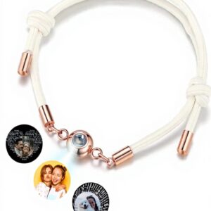 Bracelet photo personnalisé JOVIVI corde tressé réglable