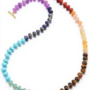 Collier Chakra Femme Jovivi Pierre Naturelle Perle Cristal