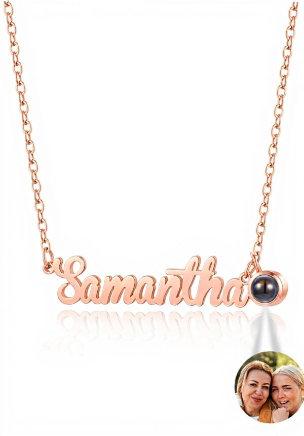 Jovivi Collier Pendentif Personnalisé Prénom Photo Acier