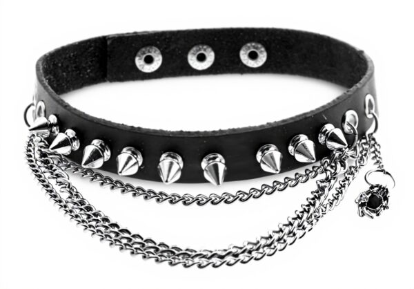 Collier ras-du-cou gothique Jovivi cuir véritable araignée