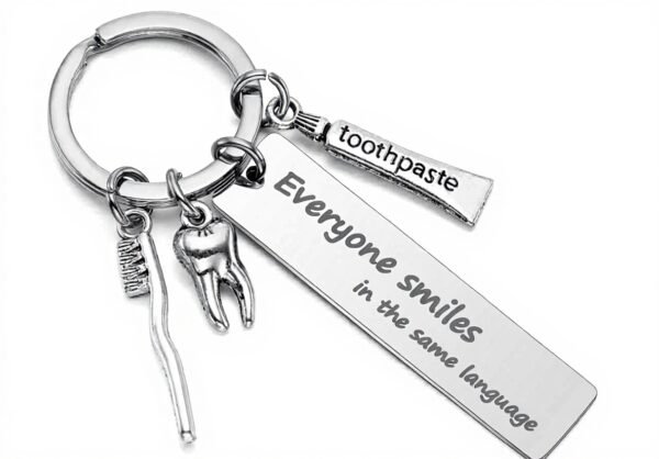 Porte-clés Jovivi dentifrice gravure cadeau dentiste acier