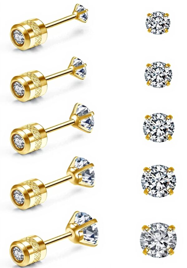 Boucles d'oreilles JOVIVI acier inoxydable zircone doré