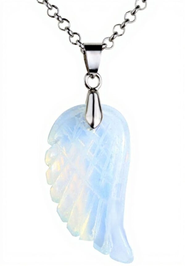 Collier Améthyste Jovivi Ailes Ange Chakra Guérison Opalite