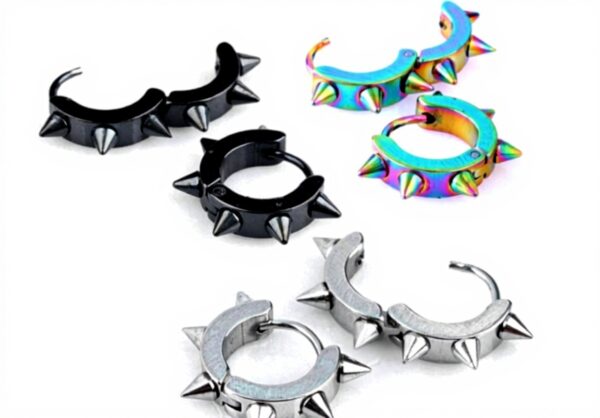 Boucles d'oreilles punk JOVIVI acier inoxydable anneau tige