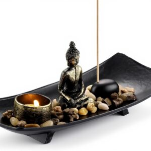 Statue Bouddha Jovivi Décoration Jardin Bougeoir Encens