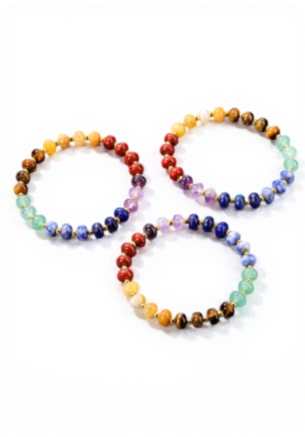 Bracelet 7 Chakras JSDDE Pierre Naturelle Perles Protection