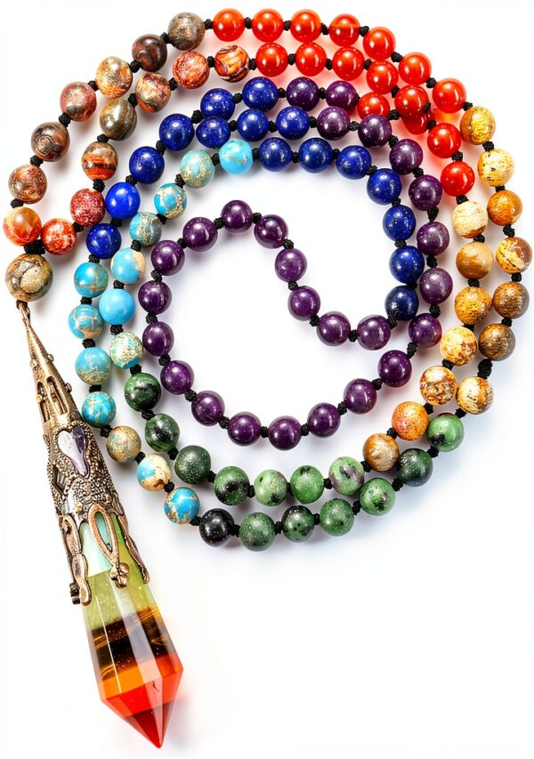 Collier Chakra Jovivi 108 Perles Pierre Naturelle Femme